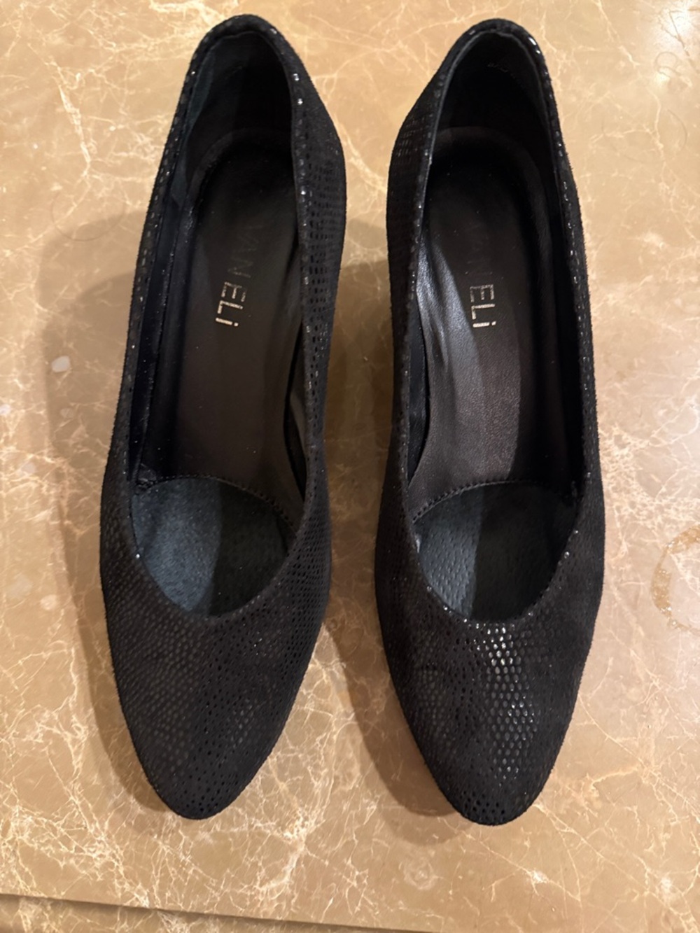 Vaneli Black Pointed Toe Suede Pumps